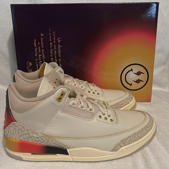 Jordan 3 Retro SPJ Balvin Medallin SunSet Fast Shipping Size 10.5 - Picture 4 of 8